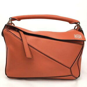 Loewe Puzzle Handbag Shoulder Bag Leather Orange